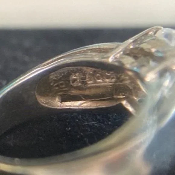 Ring Heart CZ Cubic Zirconia Size 4 Faceted Vintage Jewelry Sterling Silver Stam - Picture 16 of 16